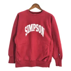 90年代 Champion チャンピオン REVERSE WEAVE リバースウィーブ SIMPSON スウェット カレッジ レッド (メンズ X-LARGE) 中古 古着 S7841