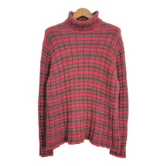 00年代 J.CREW ジェイクルー リブニット コットンセーター ボーダー レッド (メンズ XL) 中古 古着 S8477