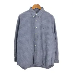 RALPH LAUREN ラルフローレン BLAKE ボタンダウン 長袖シャツ チェック ブルー (メンズ XL) 中古 古着 S8555