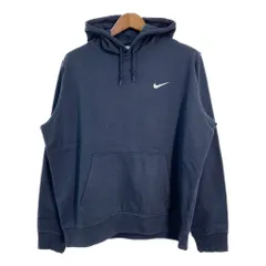 NIKE ナイキ スウェット パーカー スポーツ ワンポイントロゴ ネイビー (メンズ XL) 中古 古着 S8921のサムネイル