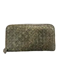 ボッテガ・ヴェネタ ラウンドファスナー長財布 パイソン イントレチャート レディース BOTTEGA VENETA