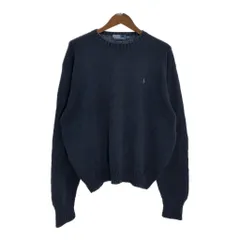 Polo by Ralph Lauren ポロ ラルフローレン コットンニット セーター 大きいサイズ ネイビー (メンズ XXL) 中古 古着 S8966