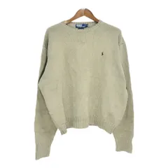 Polo by Ralph Lauren ポロ ラルフローレン コットンニット セーター 大きいサイズ  グリーン (メンズ XXL) 中古 古着 S8967
