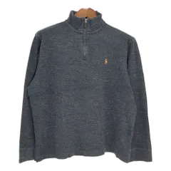 Polo by Ralph Lauren ポロ ラルフローレン ハーフジップ コットンセーター グレー (メンズ M) 中古 古着 S8979