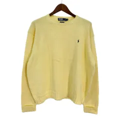 Polo by Ralph Lauren ポロ ラルフローレン コットンニット セーター 大きいサイズ イエロー (メンズ XXL) 中古 古着 S8984