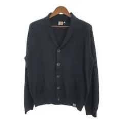Carhartt カーハート ショールカラー コットンニット カーディガン ブラック (メンズ L) 中古 古着 S9130のサムネイル