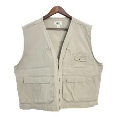 90年代 REI アール・イー・アイ ハンティングベスト アウトドア カーキ (メンズ XL) 中古 古着 S9149