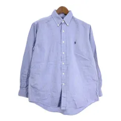 RALPH LAUREN ラルフローレン YARMOUTH ボタンダウン 長袖シャツ ワンポイントロゴ ブルー (メンズ 15 1/2) 中古 古着 S9267
