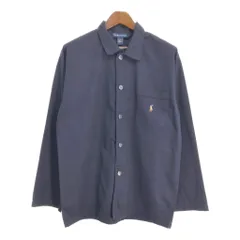 Polo by Ralph Lauren ポロ ラルフローレン パジャマシャツ ワンポイントロゴ ネイビー (メンズ M) 中古 古着 S9305