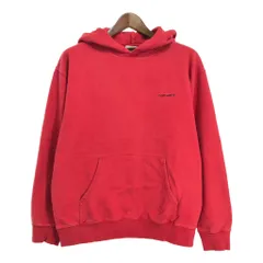 Carhartt カーハート スウェット パーカー ワンポイントロゴ レッド (メンズ XL) 中古 古着 S9394