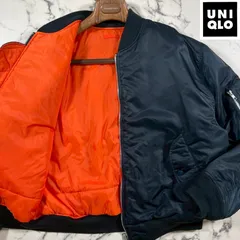✨美品/Old UNIQLO✨MA-1(XL) フライトジャケット ネイビーブルー 紺