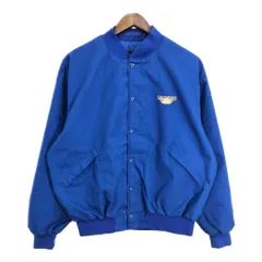 90年代 USA製 Dunbrooke コットン ブルゾンジャケット 企業ロゴ ブルー (メンズ XL) 中古 古着 S9677