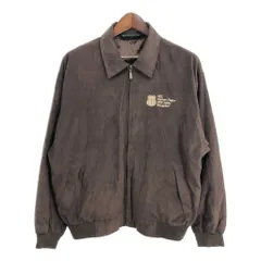 DEVON＆JONES フェイクスエード ブルゾンジャケット 企業ロゴ ブラウン (メンズ L) 中古 古着 S9808