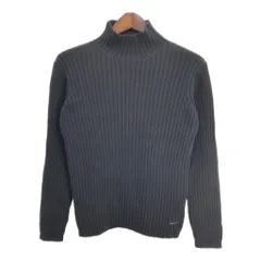 DKNY ダナキャランニューヨーク モックネック リブニット コットンセーター ブラック (メンズ S) 中古 古着 S9954のサムネイル