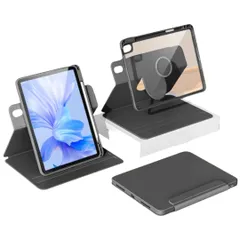 新品 Moogukadan 360度回転 iPad 10.2用ケース 縦置き 横置き 手帳型 2点セット iPad 第9 8 7世代通用 タブレットケース 磁気吸着式 分離式 薄型 透明ハードカバー 衝撃吸収 留め具付き 取り外し可能 PUレザー ブラック