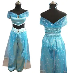 新品 [ミドリ屋] ジャスミン 衣装 ドレス コスプレ用衣装 コスチューム ハロウィーン ハロウィン 学園祭 祭り クリスマス イベント 人 レディース ガールズ 3点セット (L)