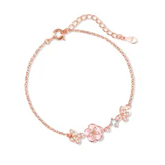 【新着商品】K.L.Y ブレスレット レディース 桜 シルバー 925 最高級ジルコニア 金属アレルギー対応 純銀製 桜 ブレスレット 人気 可愛い 誕生日 記念日 プレゼント