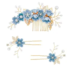 【数量限定】ウェディング ヘアピン ヘアピン 成人式 Uピン 七五三 コーム パーティー フラワー 3点セット 披露宴 和装髪飾り 卒業式 パール 入学式 花 ヘッドドレス 和装 ヘアアクセサリー ヘアアクセサリー 髪飾り
