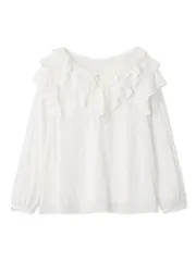 新品 [セルフォード] ラッフルプリーツ割線ブラウス CWFB255029 レディース OWHT Free Size