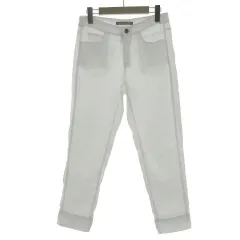 セオリーリュクス theory luxe パンツ テーパード ストレッチ リネン混 ホワイト 白 38