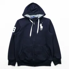 Polo Ralph Lauren 90年代 ヴィンテージ ビッグポニー ジップパーカー XL ネイビー CUSTOM FIT