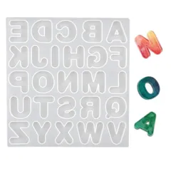 YFFSFDC レジン アルファベット シリコンモールド人気 ハンドメイド丸文字DIY レジン型 POP 英字 ローマ字 イニシャル 大文字 英語 文字 アクセサリー パーツ キーホルダー ネックレス イヤリング ピアス作成 レジン 石膏 手作り 樹脂 粘土 