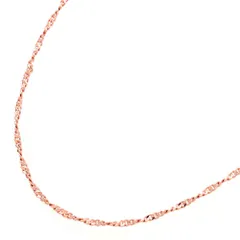 日本製 35cm スクリューチェーン ネックレス レディース 金属アレルギー対応 ピンクゴールド 0081-35cm-PG