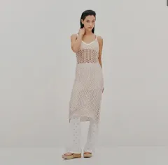 オーディール メッシュ スリーブレス ミディ ONE PIECE ベージュ