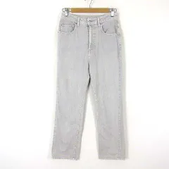 レイジブルー RAGEBLUE デニムパンツ ジーンズ ストレート ハイウエスト ウォッシュ加工 M ライトグレー