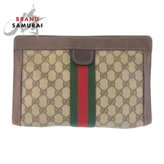 GUCCI グッチ ヴィンテージ シェリーライン ベージュ ブラウン GGスプリームキャンバス クラッチバッグ セカンドバッグ 601364【中古】