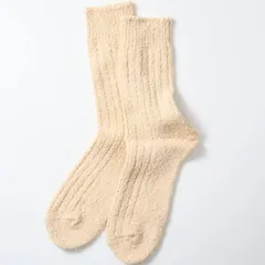 新品未使用 ROTOTO リサイクルコットン ブークレ クルーソックス ECRU L(27-29cm) RECYCLED COTTON BOUCLE CREW SOCKS 管理番号：1944-957のサムネイル