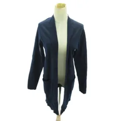 ナノユニバース nano universe ロングカーディガン コットン 長袖 S 紺 ネイビー 1007 ■YHS5