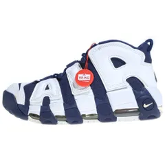 NIKE (ナイキ) AIR MORE UPTEMPO Oliympic エアモアアップテンポ オリンピック ハイカットスニーカー ホワイト/ネイビー US8.5/26.5cm 414962-104