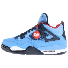 NIKE (ナイキ) ×TRAVIS SCOTT AIR JORDAN4 RETRO CACTUSJACK UNIVERSITYBLUE 308497-406  エアジョーダン4 レトロ カクタスジャック ハイカットスニーカー US10/28.0cm