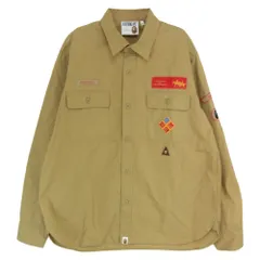 A BATHING APE アベイシングエイプ CLASSIS COLLECTION RELAXED FIT BOYSCOUT SHIRT 復刻 ワッペン付 ボーイスカウト 長袖 シャツ ブラウン系 M【美品】【中古】 A BATHING APE アベイシングエイプ CLASSIS COLLECTION RELAXED FIT