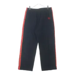 HUMAN MADE (ヒューマンメイド) 24SS TRACK PANTS ロゴ刺繍 サイドライン トラックパンツ ブラック/レッド HM27PT016のサムネイル