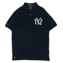 POLO RALPH LAUREN ポロ・ラルフローレン ニューヨークヤンキース NYロゴ 半袖 ポロシャツ ダークネイビー系 S【中古】