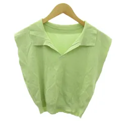 デイジーレス dazy less 美品 カットソー ノースリーブ L 黄緑 ライトグリーン 1107