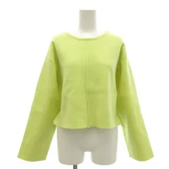 ナチュラルビューティーベーシック NATURAL BEAUTY BASIC カットソー 長袖 ドロップショルダー センターシーム クロップド丈 F ライムグリーン 黄緑 /YJ ■YHS12