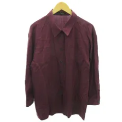 レリアン Leilian シャツ 無地 ウール 長袖 9 紅 ボルドー 1126 ■YHS8