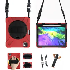 新品 2022年春iPad Air 10.9インチケース iPad Air 第5世代/第4世代2022/2020兼用タブレットPCケース【MYH】米軍MIL資格 Apple Pencil 2 ワイヤレス充電対応 360度回転スタンド 調節可能ハンドストラップと