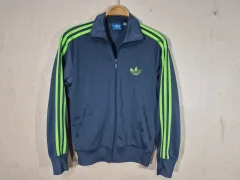 アディダス 3本線 トラックジャージ ネイビー/ライム (S) (ウリ95)