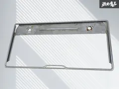 【割れ無し!!】TOYOTA トヨタ 純正 汎用 ナンバープレート ナンバーフレーム メッキ 1枚 穴間 約21cm 縦 約16.5cm×横 約33.5cm 即納 棚のサムネイル