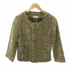 ナノユニバース nano universe ジャケット ブルゾン ツイード ショート丈 F 茶 ブラウン 1229 ■YHS9