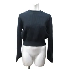 オペークドットクリップ OPAQUE.CLIP サイドボタン クロップド丈 ニット セーター コットン 黒 ブラック 38 約M 1210