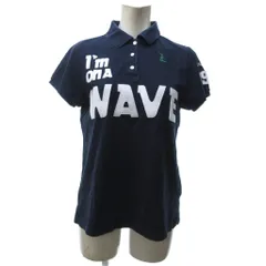 パーリーゲイツ PEARLY GATES I'm on a WAVE ポロシャツ ゴルフウェア 半袖 刺繍 紺 ネイビー 1 約M IBO81
