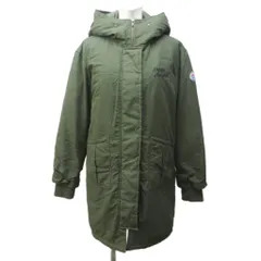 レピピアルマリオ repipi armario モッズコート 中綿ジャケット ロゴ 刺繍 ワッペン フード M カーキグリーン 系 1211