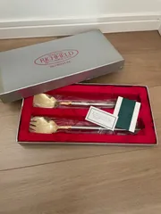 【未使用】RICHFIELD TACHIKICHI たち吉　サラダサーバーセット　NS-851 ゴールド　大きめサラダスプーンフォーク 金メッキ　取り分け⭐︎値下げしましたのサムネイル