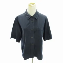 マーガレットハウエル MHL. 近年 シャツ ブラウス 半袖 2 紺 ネイビー 0714