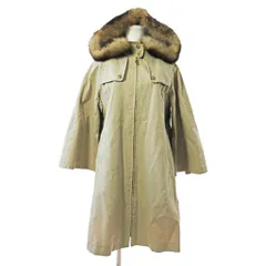 カオン Kaon フーデットコート ジャケット フォックスファー ライナー付 ベージュ 1103